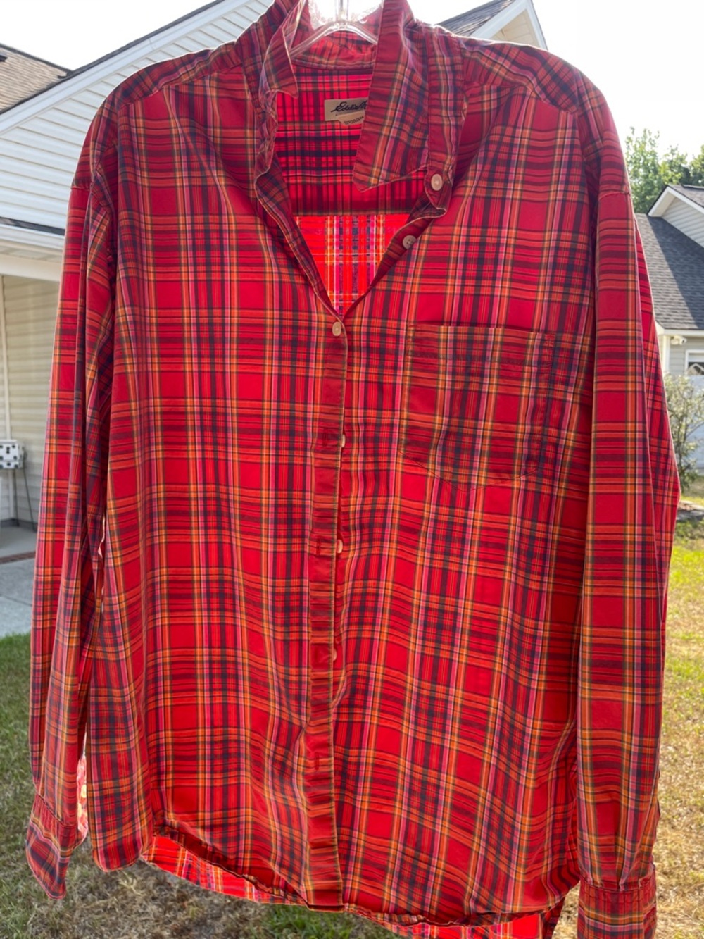 Tommy Hilfiger Red Plaid Button-Down Shirt